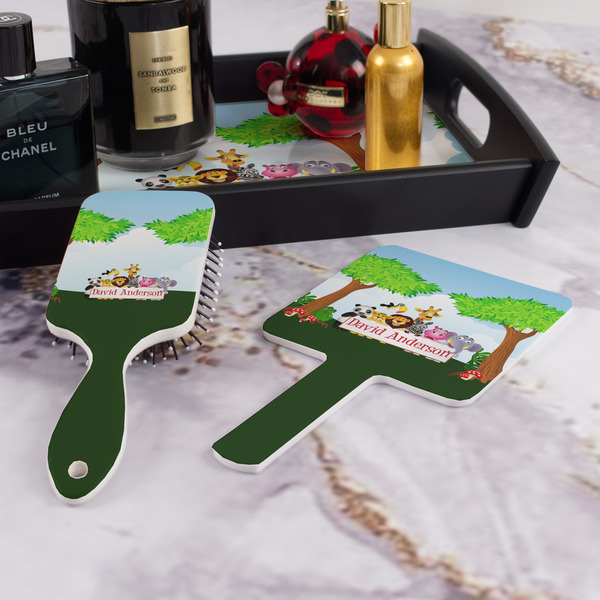 Animals Hair Brush and Hand Mirror - Bathroom Scene