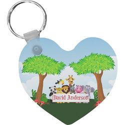 Animals Heart Plastic Keychain w/ Name or Text
