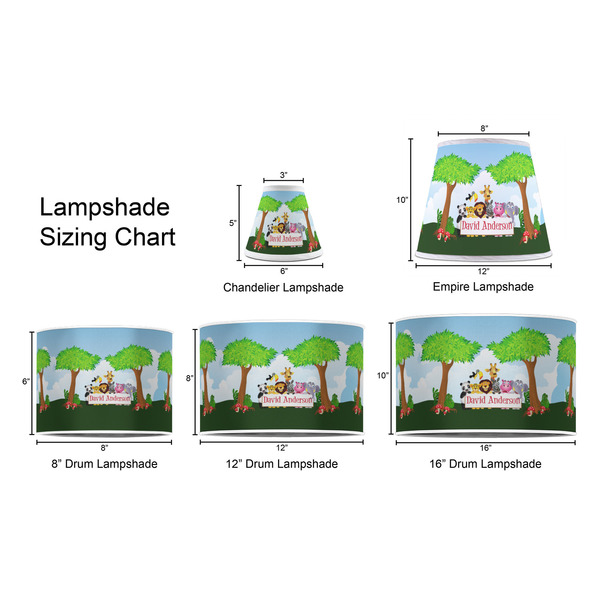 Animals Lampshade Sizing Chart