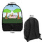 Animals Large Backpack - Black - Front & Back View