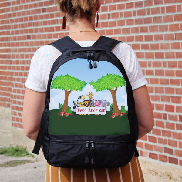 Animals Large Backpack - Black - On Back
