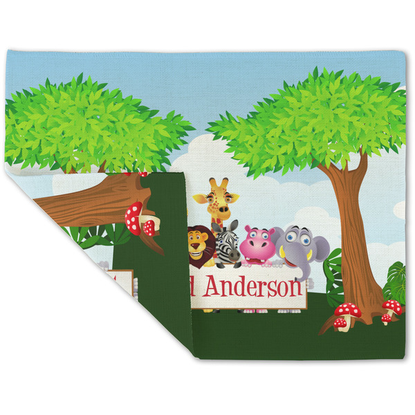 Custom Animals Double-Sided Linen Placemat - Single w/ Name or Text