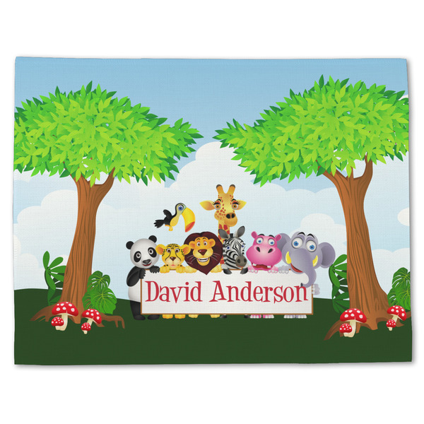 Custom Animals Single-Sided Linen Placemat - Single w/ Name or Text