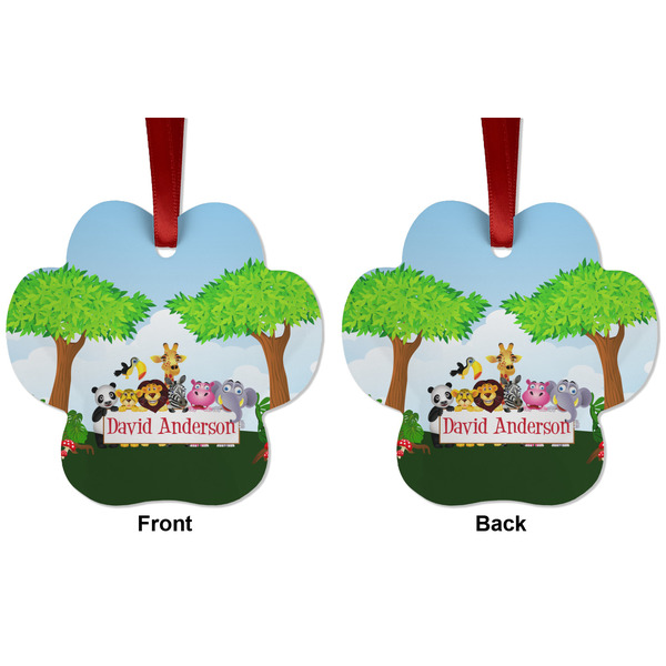 Animals Metal Paw Ornament - Front and Back