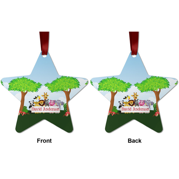 Animals Metal Star Ornament - Front and Back