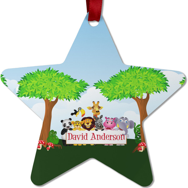 Custom Animals Metal Star Ornament - Double Sided w/ Name or Text