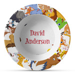 Animals Plastic Bowl - Microwave Safe - Composite Polymer (Personalized)