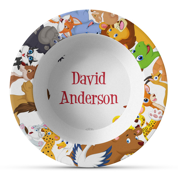 Custom Animals Plastic Bowl - Microwave Safe - Composite Polymer (Personalized)
