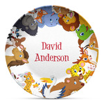 Animals Microwave Safe Plastic Plate - Composite Polymer (Personalized)