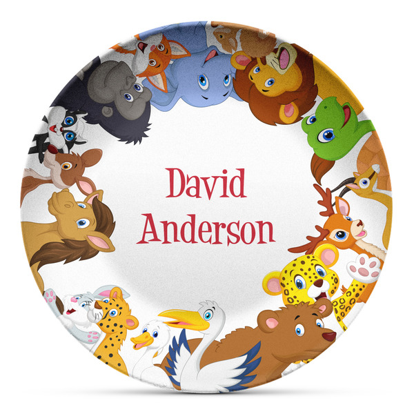 Custom Animals Microwave Safe Plastic Plate - Composite Polymer (Personalized)