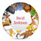 Animals Microwave Safe Plastic Plate - Composite Polymer (Personalized)