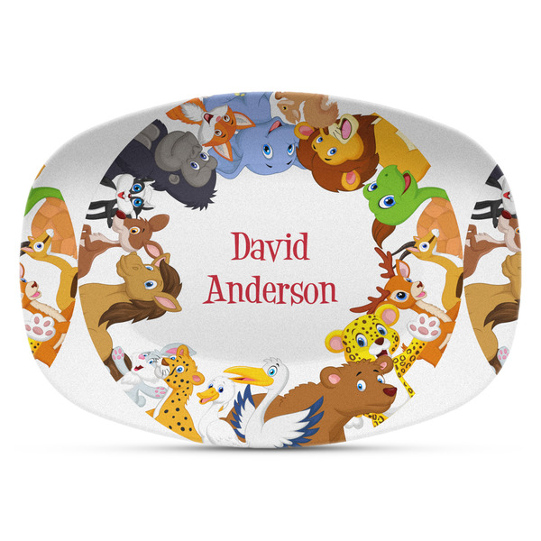 Custom Animals Plastic Platter - Microwave & Oven Safe Composite Polymer (Personalized)