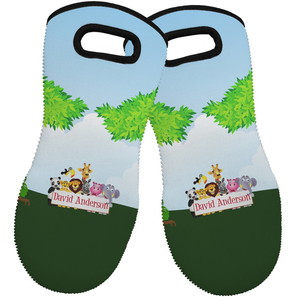 Animals Neoprene Oven Mitt -Set of 2 - Front