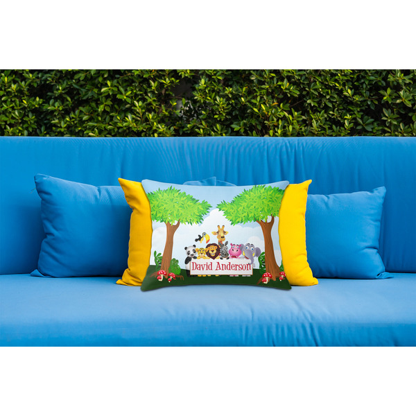 Animals Outdoor Throw Pillow  - LIFESTYLE (Rectangular - 20x14)