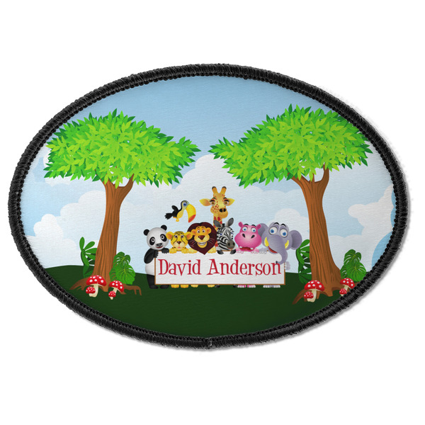 Custom Animals Iron On Oval Patch w/ Name or Text