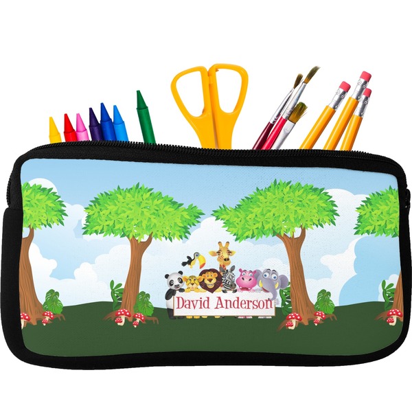 Custom Animals Neoprene Pencil Case - Small w/ Name or Text