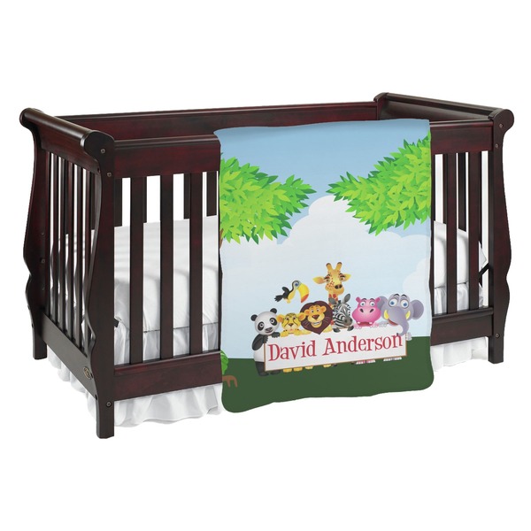 Custom Animals Baby Blanket (Double Sided) w/ Name or Text