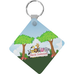 Animals Diamond Plastic Keychain w/ Name or Text