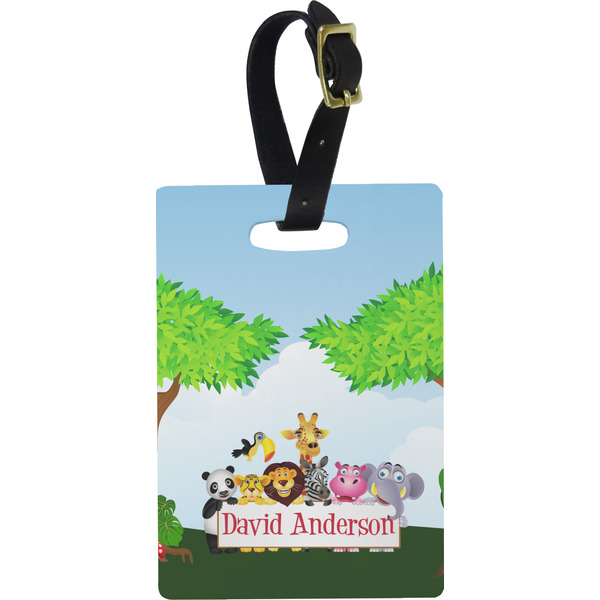 Custom Animals Plastic Luggage Tag - Rectangular w/ Name or Text