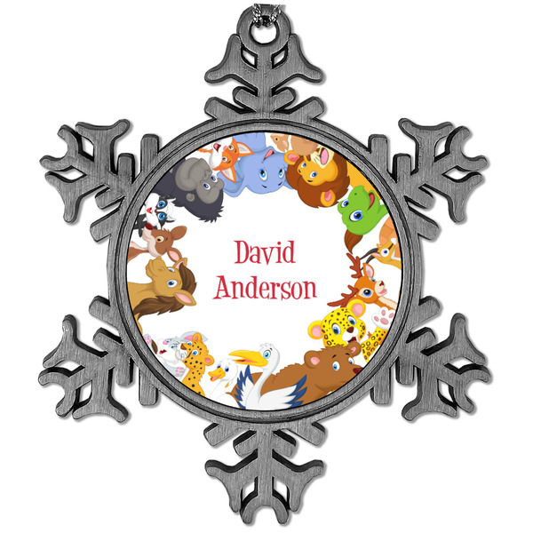 Custom Animals Vintage Snowflake Ornament (Personalized)
