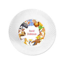 Animals Plastic Party Appetizer & Dessert Plates - 6" (Personalized)