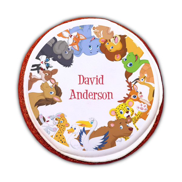 Animals Printed Icing Circle - Medium - On Cookie