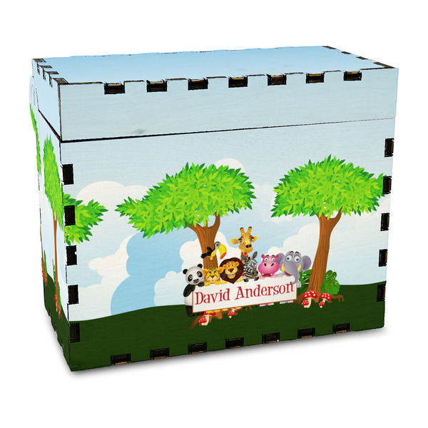 Custom Animals Wood Recipe Box - Full Color Print (Personalized)