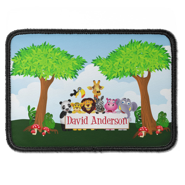 Custom Animals Iron On Rectangle Patch w/ Name or Text
