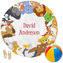 Animals Round Beach Towel (Personalized)
