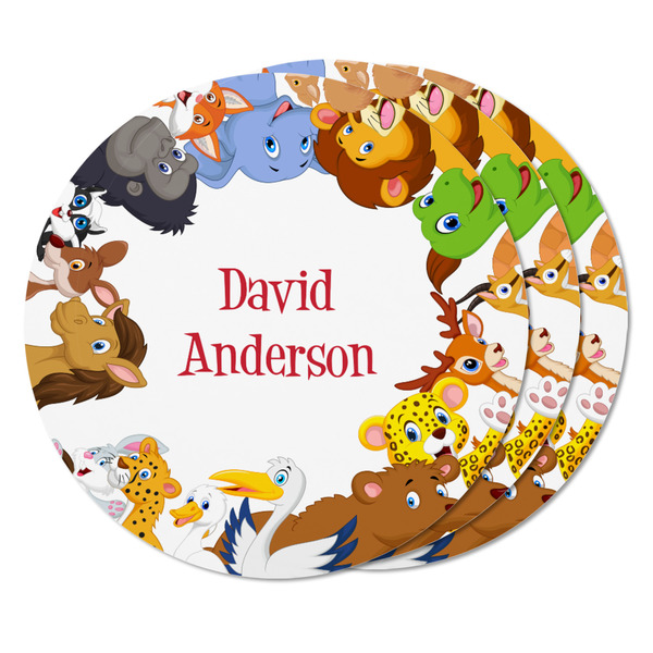 Animals Round Fridge Magnet - THREE