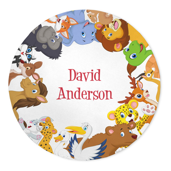 Custom Animals 5' Round Indoor Area Rug (Personalized)