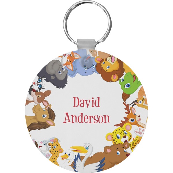 Custom Animals Round Plastic Keychain (Personalized)