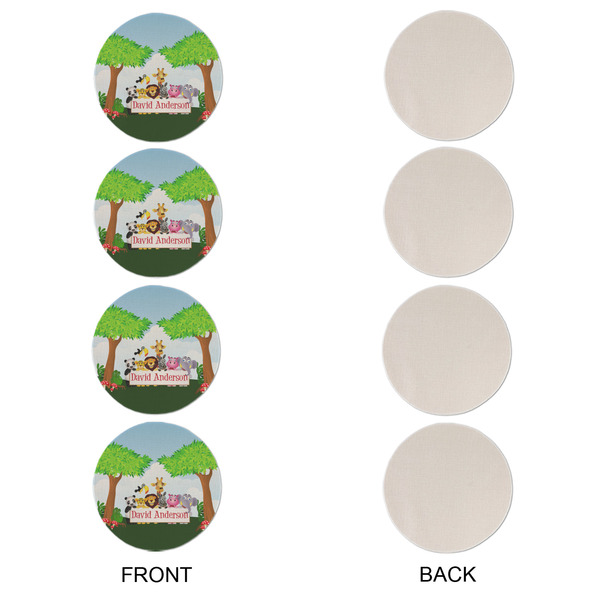 Animals Round Linen Placemats - APPROVAL Set of 4 (single sided)