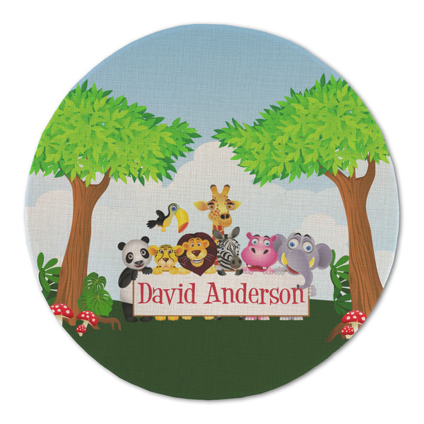 Animals Round Linen Placemats - FRONT (Double Sided)