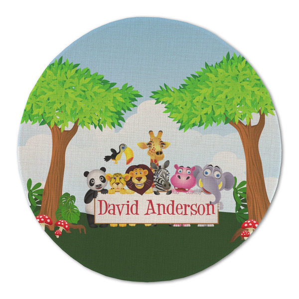 Custom Animals Round Linen Placemat (Personalized)