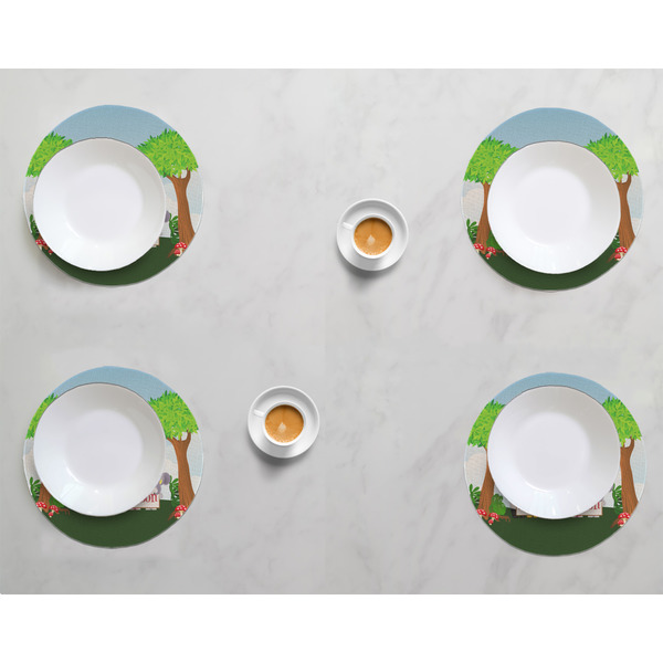 Animals Round Linen Placemats - LIFESTYLE (set of 4)