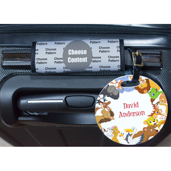 Animals Round Luggage Tag & Handle Wrap - In Context
