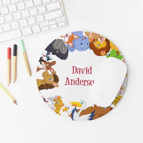 Animals Round Mousepad - LIFESTYLE 2