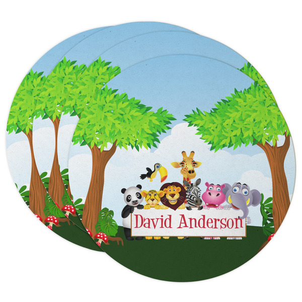 Custom Animals Round Paper Coasters w/ Name or Text