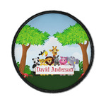 Animals Iron On Round Patch w/ Name or Text