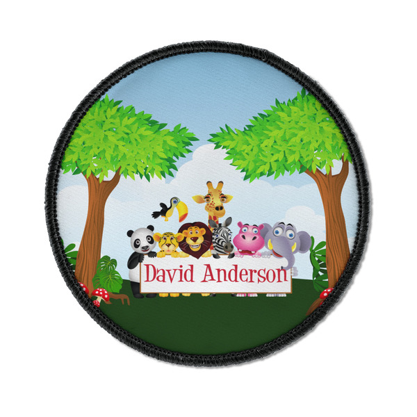 Custom Animals Iron On Round Patch w/ Name or Text