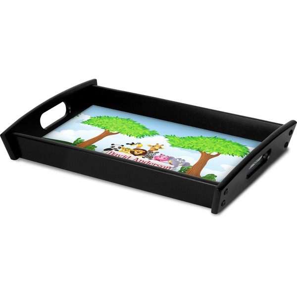Animals Serving Tray Black - Corner