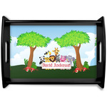 Animals Black Wooden Tray - Small w/ Name or Text