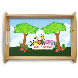 Animals Natural Wooden Tray - Small w/ Name or Text