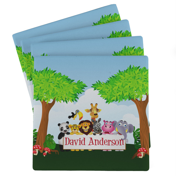 Custom Animals Absorbent Stone Coasters - Set of 4 (Personalized)