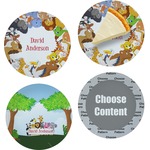 Animals Set of 4 Glass Appetizer / Dessert Plate 8" (Personalized)