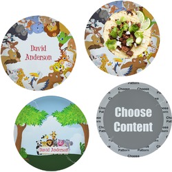 Animals Set of 4 Glass Lunch / Dinner Plate 10" (Personalized)