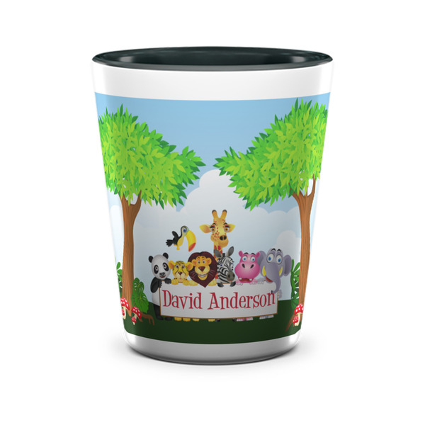 Custom Animals Ceramic Shot Glass - 1.5 oz - Two Tone - Set of 4 (Personalized)