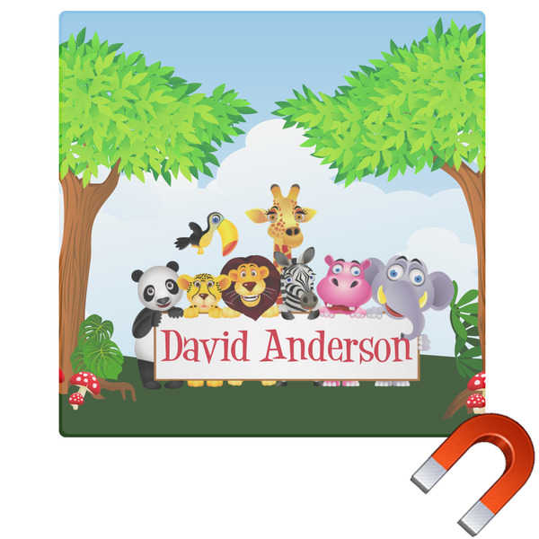 Custom Animals Square Car Magnet - 10" w/ Name or Text