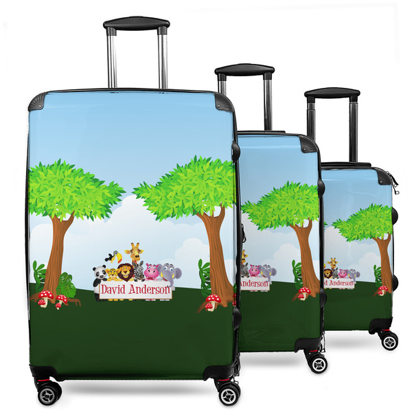 Custom Animals 3 Piece Luggage Set - 20" Carry On, 24" Medium Checked, 28" Large Checked (Personalized)